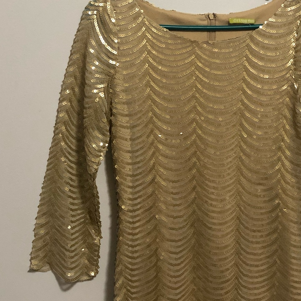Gold Sequin Party Dress